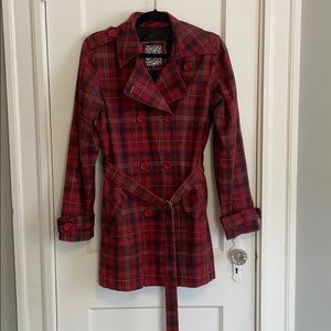 Hurley plaid trench